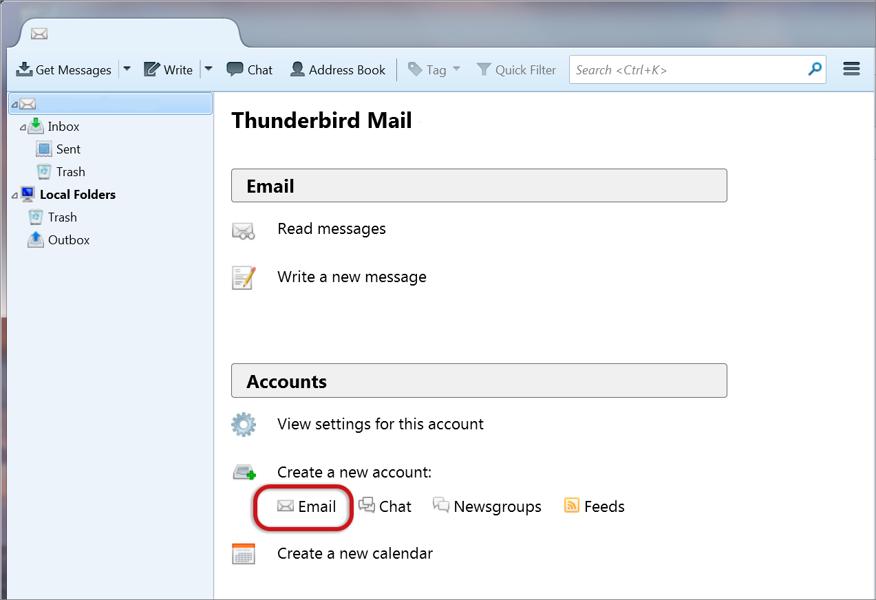 Thunderbird email setup