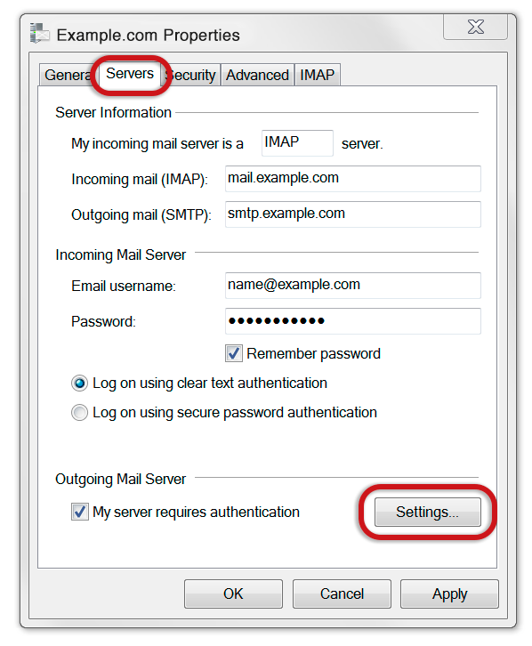 Use the same setting. Example.com.