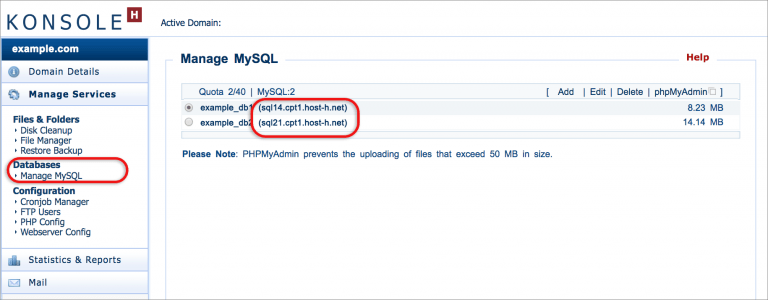 How to find your server name via konsoleH - xneelo Help Centre
