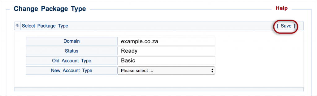 How to change the package type on a Managed Server - xneelo Help Centre