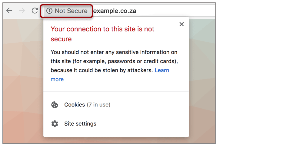 How To Fix The Not Secure Website Warning In Chrome Xneelo Help Centre