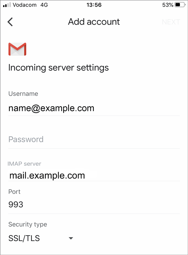 Setting up email in Gmail on Android – Support