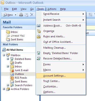 how to set up two email accounts in outlook 2007